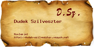 Dudek Szilveszter névjegykártya